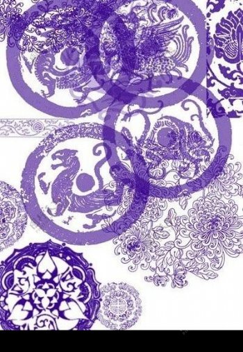 中国古典装饰花纹图案笔刷