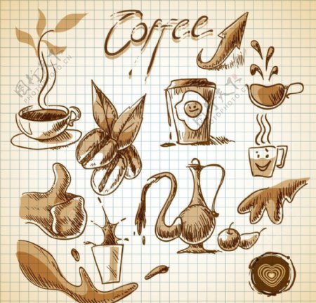 手绘咖啡图片