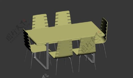 现代餐桌椅模型图片