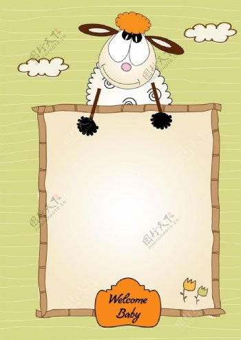 卡通小羊背景图片