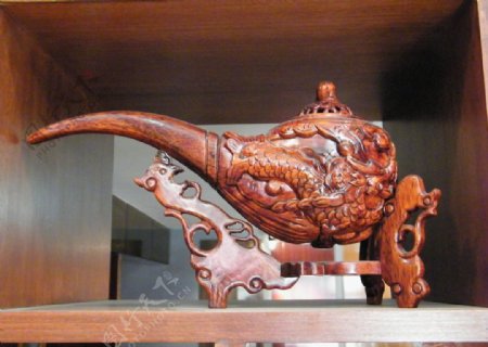 木雕茶壶图片