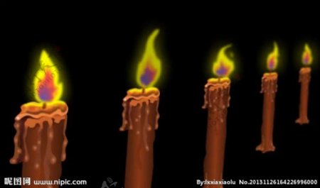 燃烧的蜡烛火焰动画