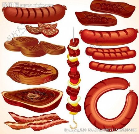 各类香肠肉类烧烤素材图片