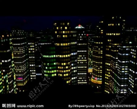城市楼房夜景视频素材