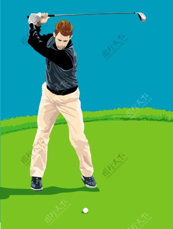 打高尔夫球的男子图片