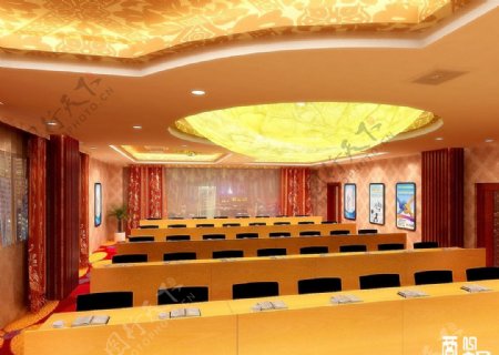 中式会议室图片