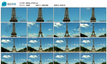 法国艾夫尔铁塔高清实拍视频素材