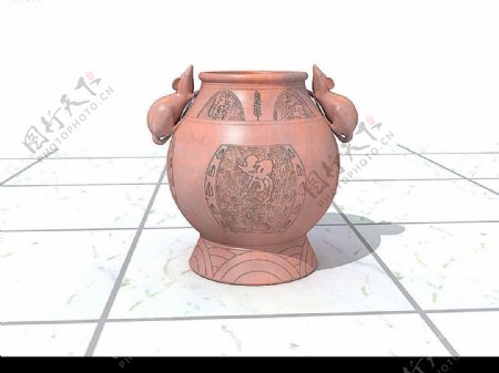 VR渲染的钦州坭兴陶艺术瓶图片