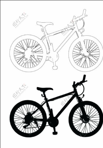 自行车轮廓图片