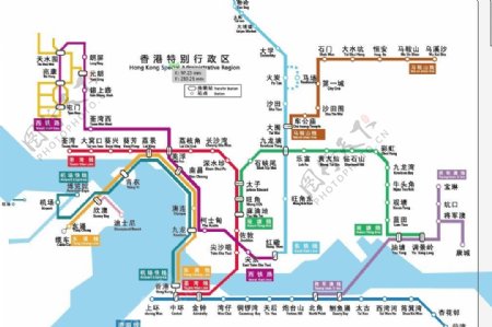 最新香港地铁线路中英图片