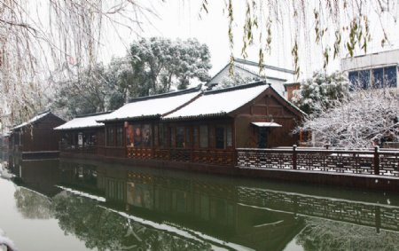 同里雪景图片