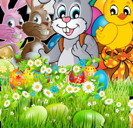 小兔子快乐的复活节图片