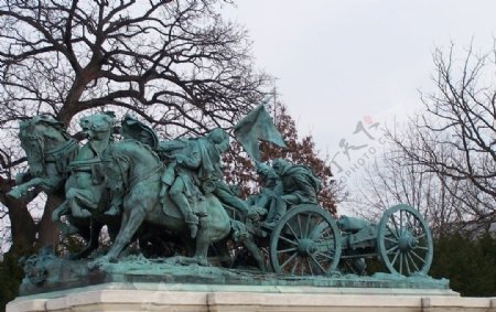 美国南北战争雕塑图片