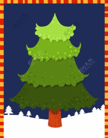 圣诞树邮票图片