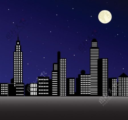 夜幕下的城市图片