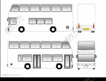 矢量图双层公交车图片