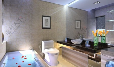 卫生间浴盆3dmax模型图片