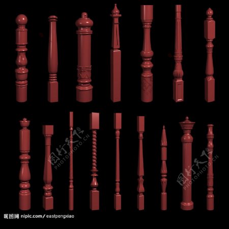 各不同红木柱图片
