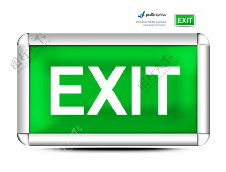 安全出口exit绿色图片