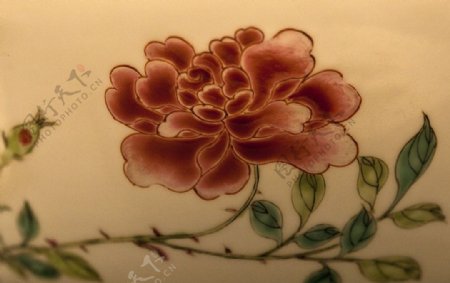 粉彩花蝶纹碗图片