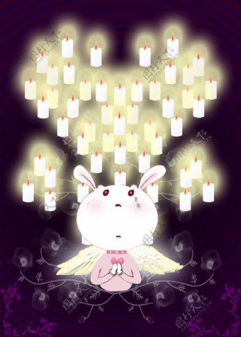 祈祷的兔子图片