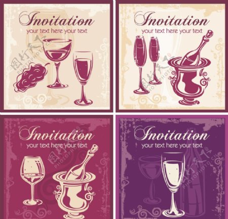 酒吧菜单封面设计红酒葡萄酒图片