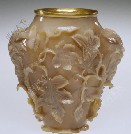 翡翠黄金花瓶图片