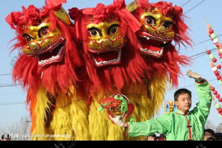 北京庙会舞狮图片