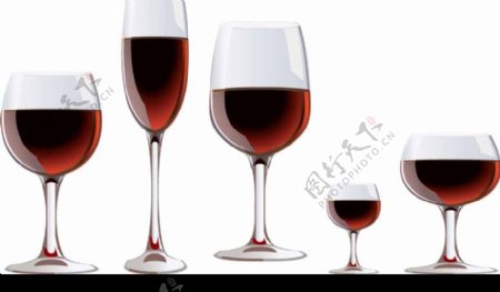 红酒酒杯矢量素材图片