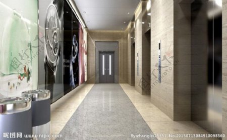 商业空间电梯间效果图片