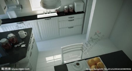 黑白欧式家居厨房图片