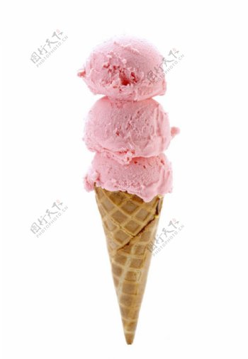粉红色冰激凌图片