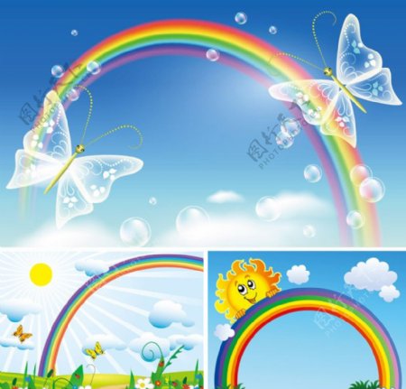 七色彩虹背景图片