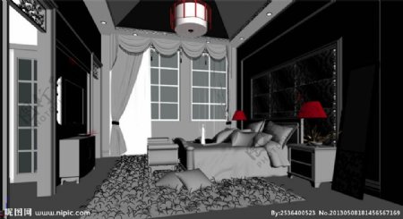 3dmax古典卧室图片
