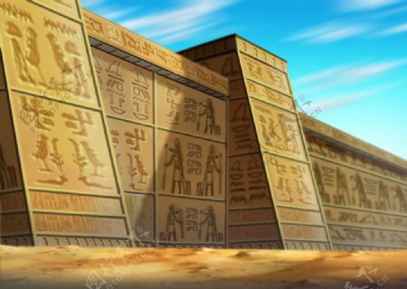 动画背景埃及城墙图片