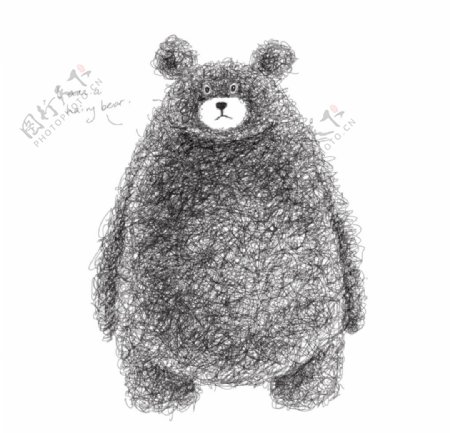 可爱手绘棕熊矢量素材图片
