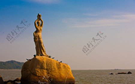珠海渔女石雕图片