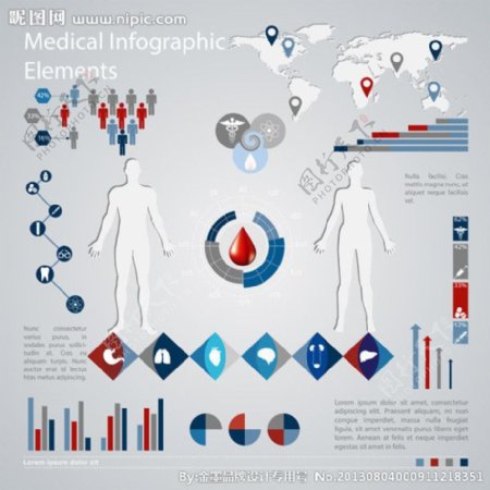 医药信息图表矢量素材图片