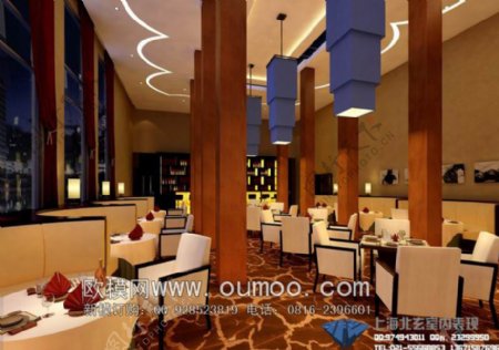 高质量中式餐厅3dsmax室内模型vray带全部贴图图片