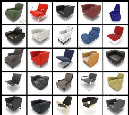 二十五款精美沙发椅模型图片