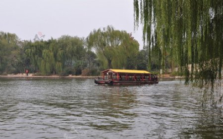 大明湖游船图片