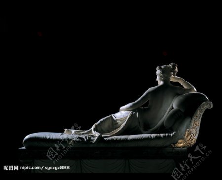 意卡诺瓦雕塑作品扮成维纳斯的博尔盖塞图片