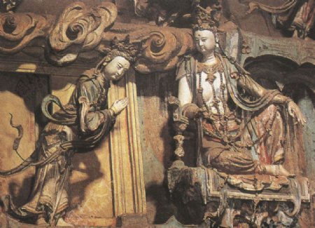 明清时代的观音像木雕非常珍贵的资料图片