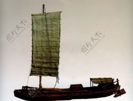 中华传统工具摇船模型图片