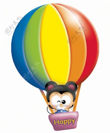 彩虹熱气球图片