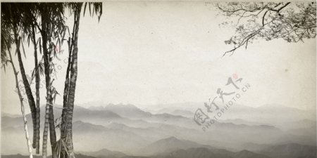 中国风水墨风景背景设图片