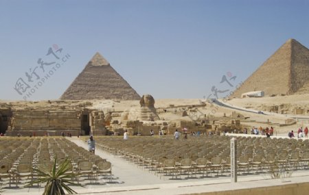 埃及金字塔和狮身人面图片
