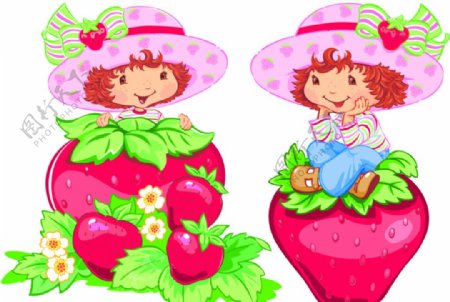 草莓可爱女孩图片