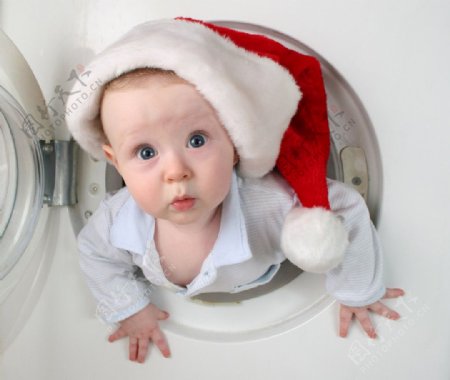 洗衣机里的圣诞小孩图片