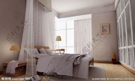 明亮卧室模型图片